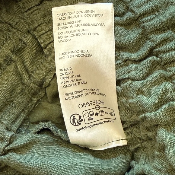 NWT by ANTHROPOLOGIE The Somerset Linen Shorts High Rise Olive Green Women's XL - Picture 9 of 9